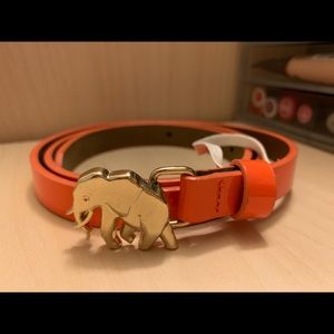 Orange Patent Leather Belt